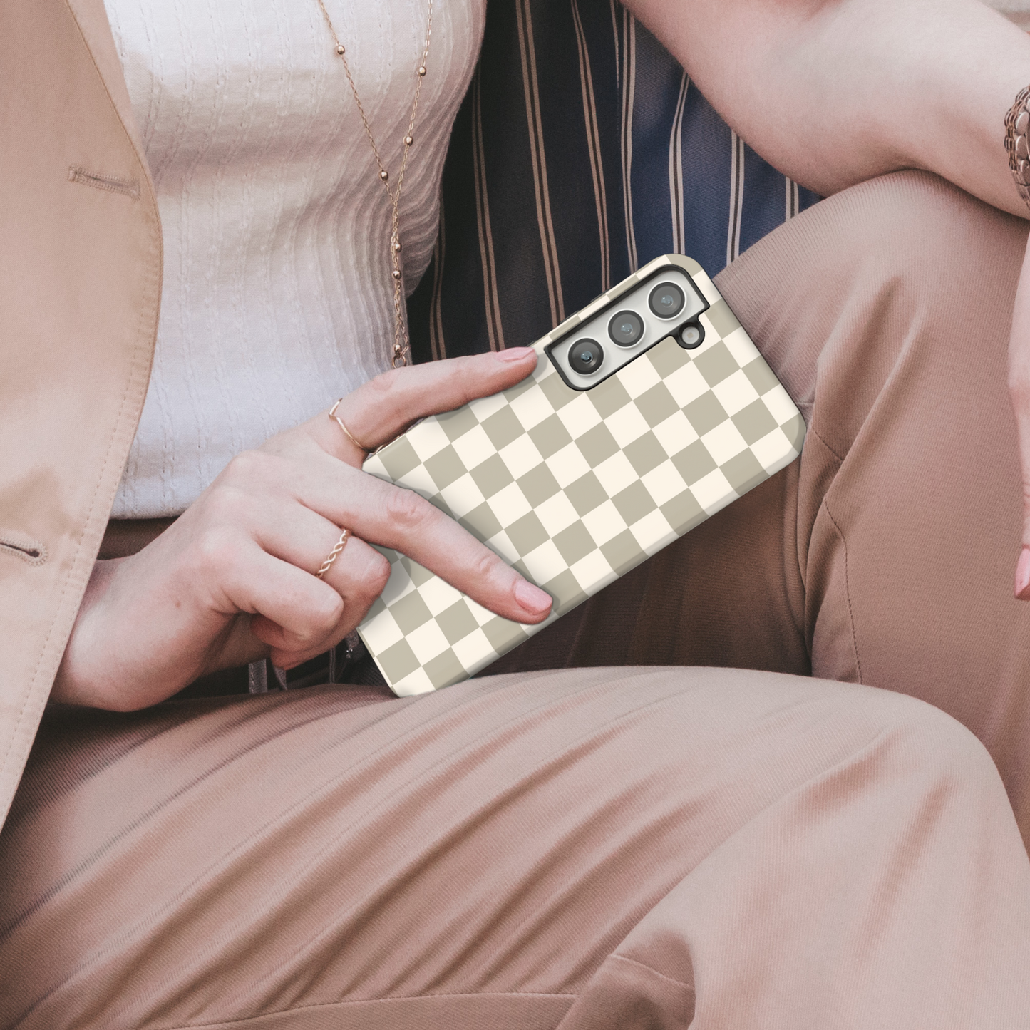 Taupe Checkers II Galaxy Case