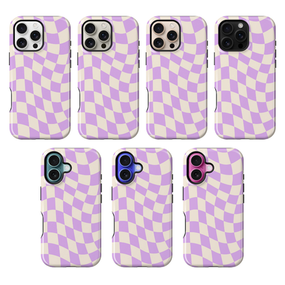 Lilac Wavy Checkers II Phone Case