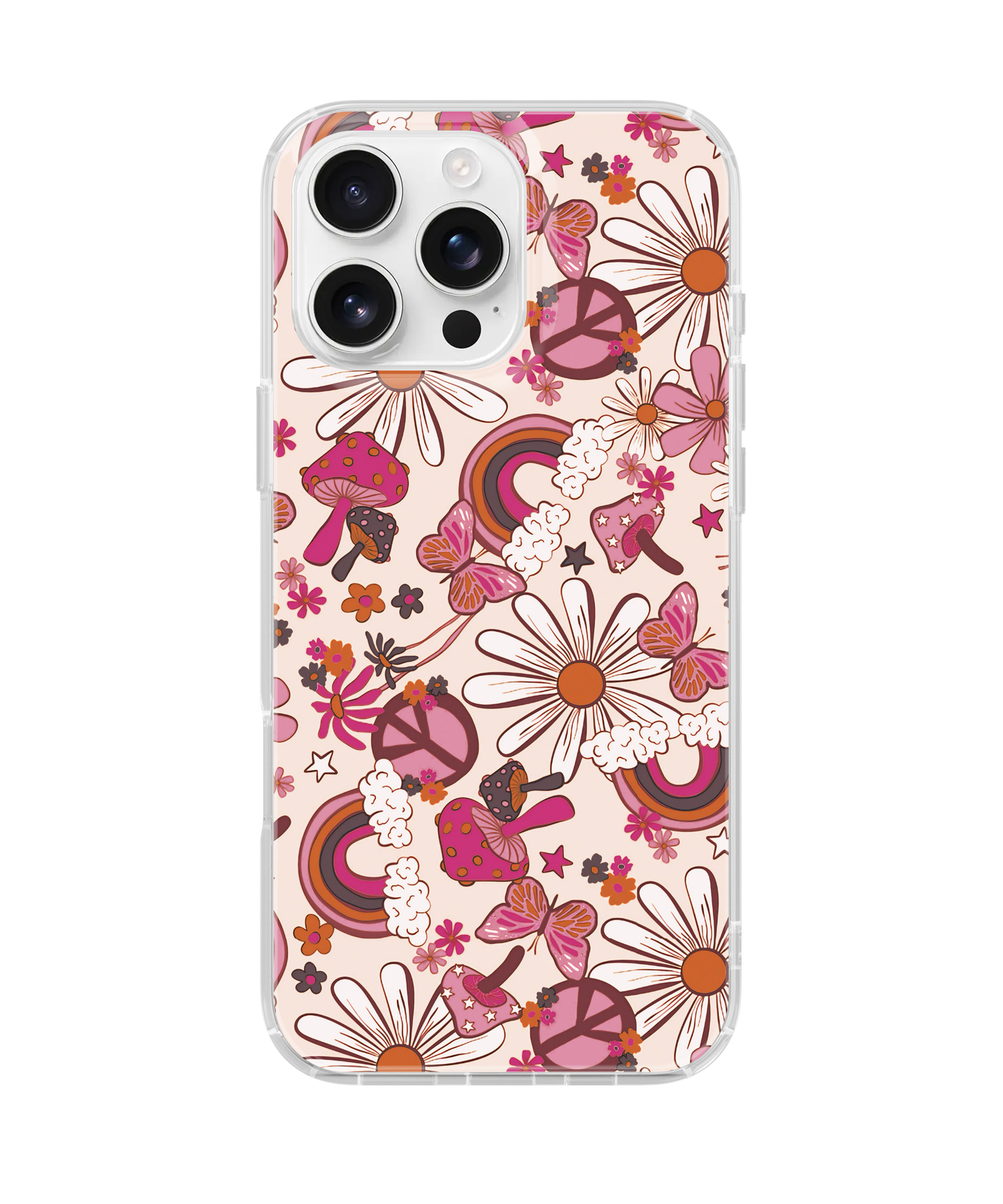 Cream Flower Child Clear Case Insert