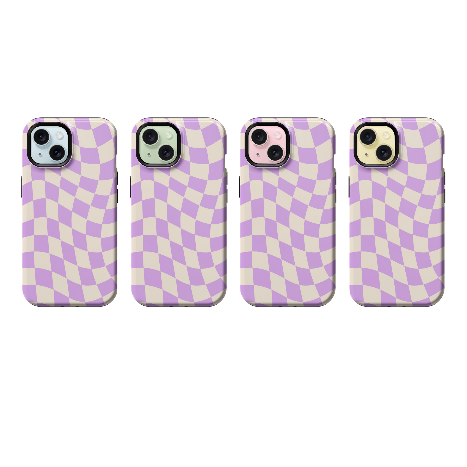 Lilac Wavy Checkers II Phone Case