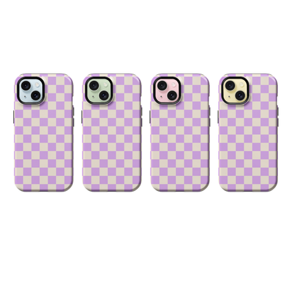 Lilac Checkers II Phone Case