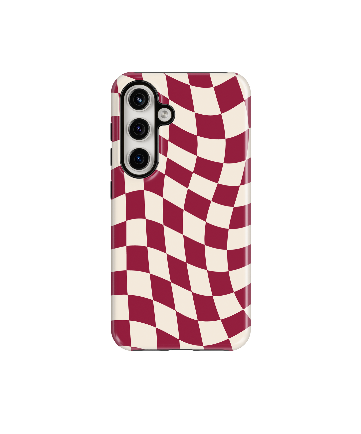 Black Cherry Wavy Checkers II Phone Case