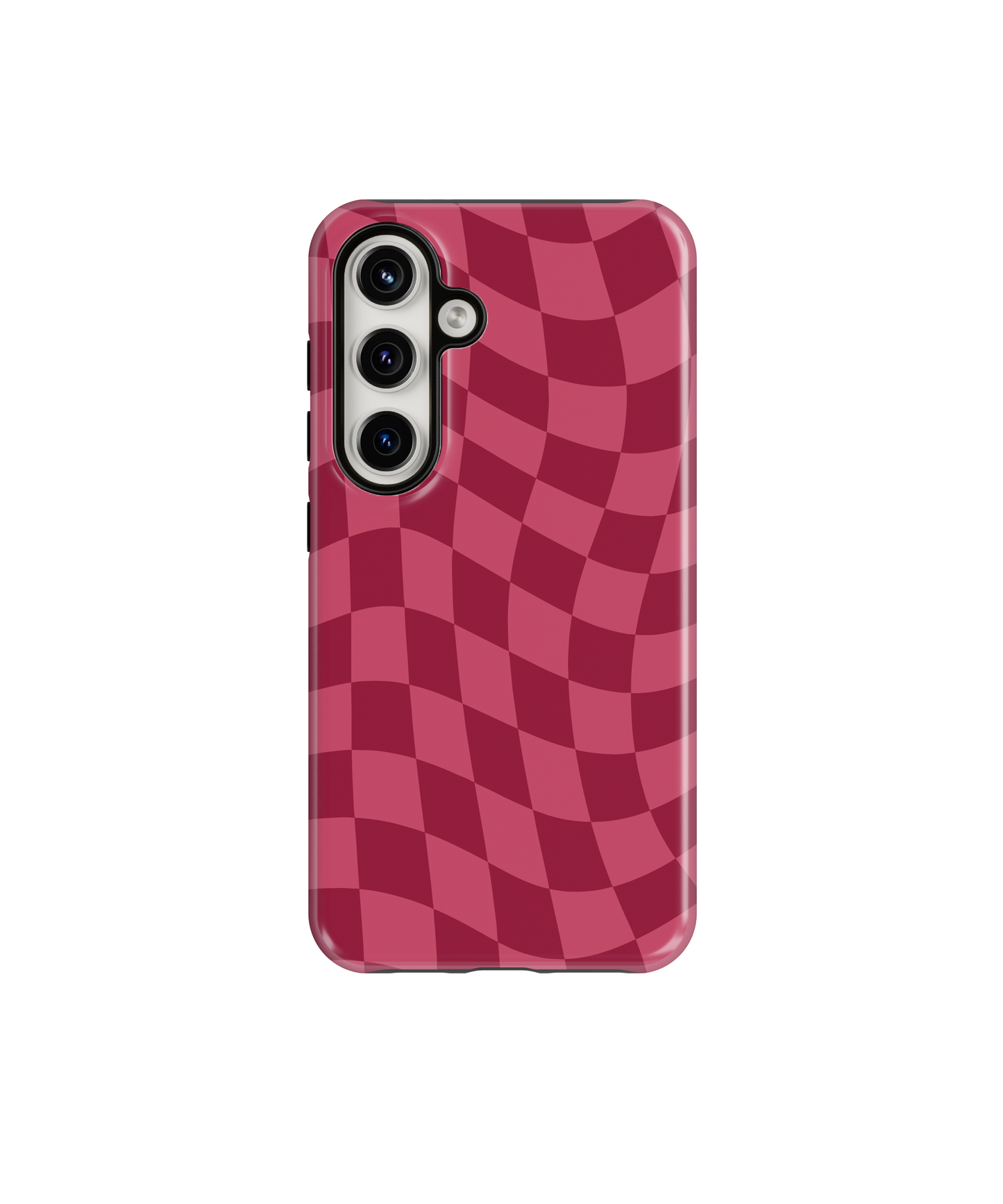 Black Cherry Wavy Checkers Phone Case