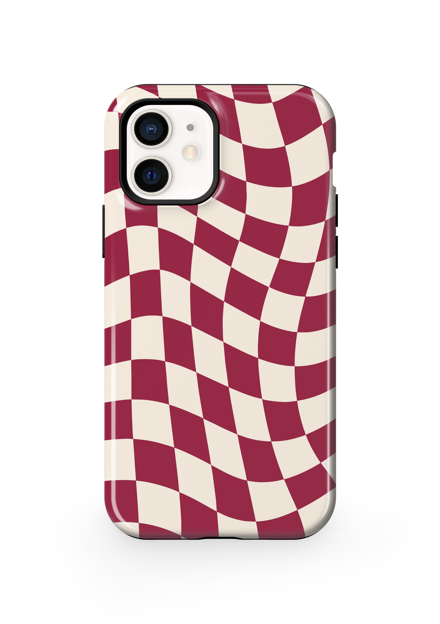 Black Cherry Wavy Checkers II Phone Case