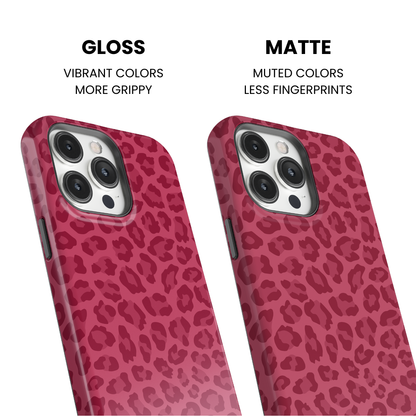 Black Cherry Leopard Phone Case