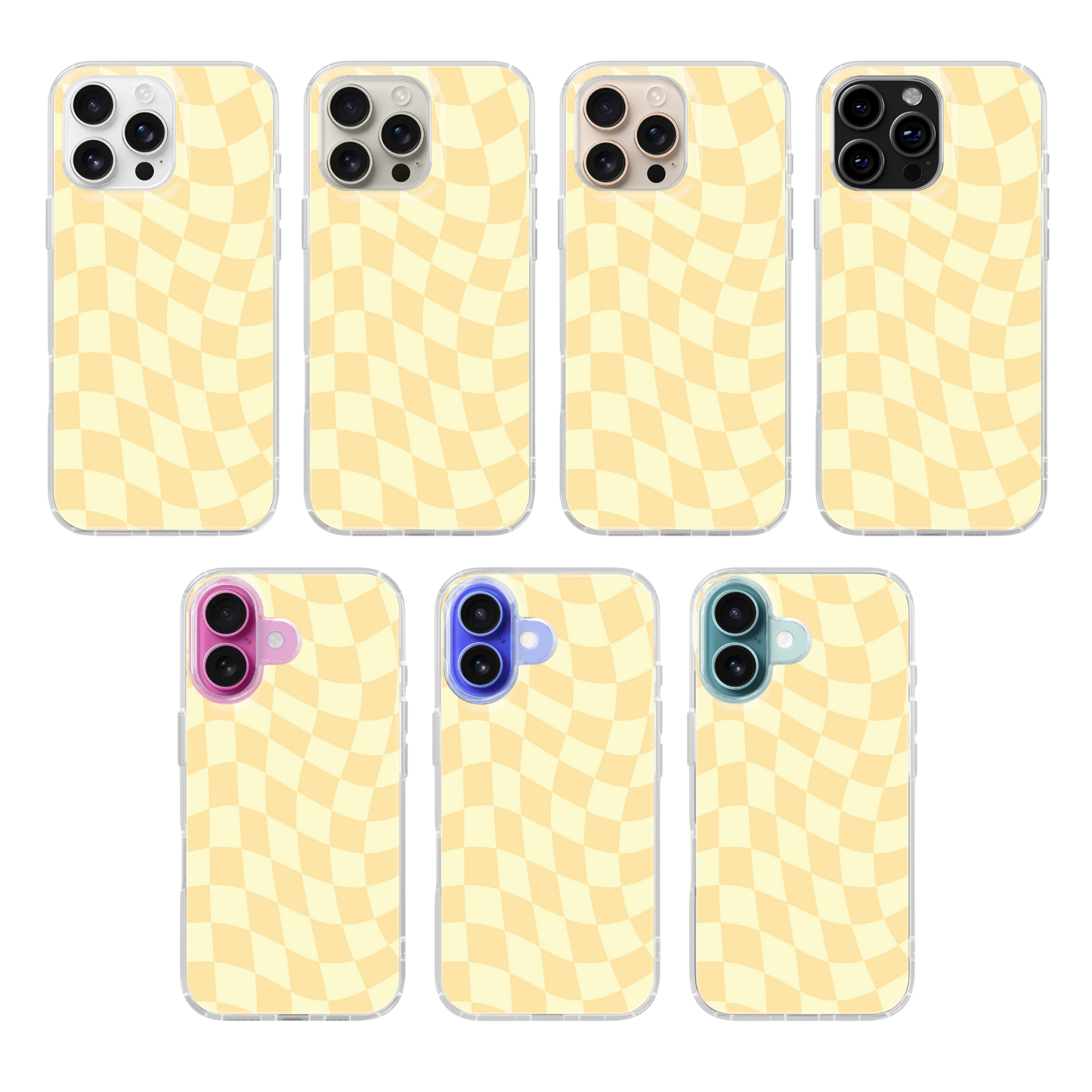 Banana Whispers Wavy Checkers Clear Case Insert