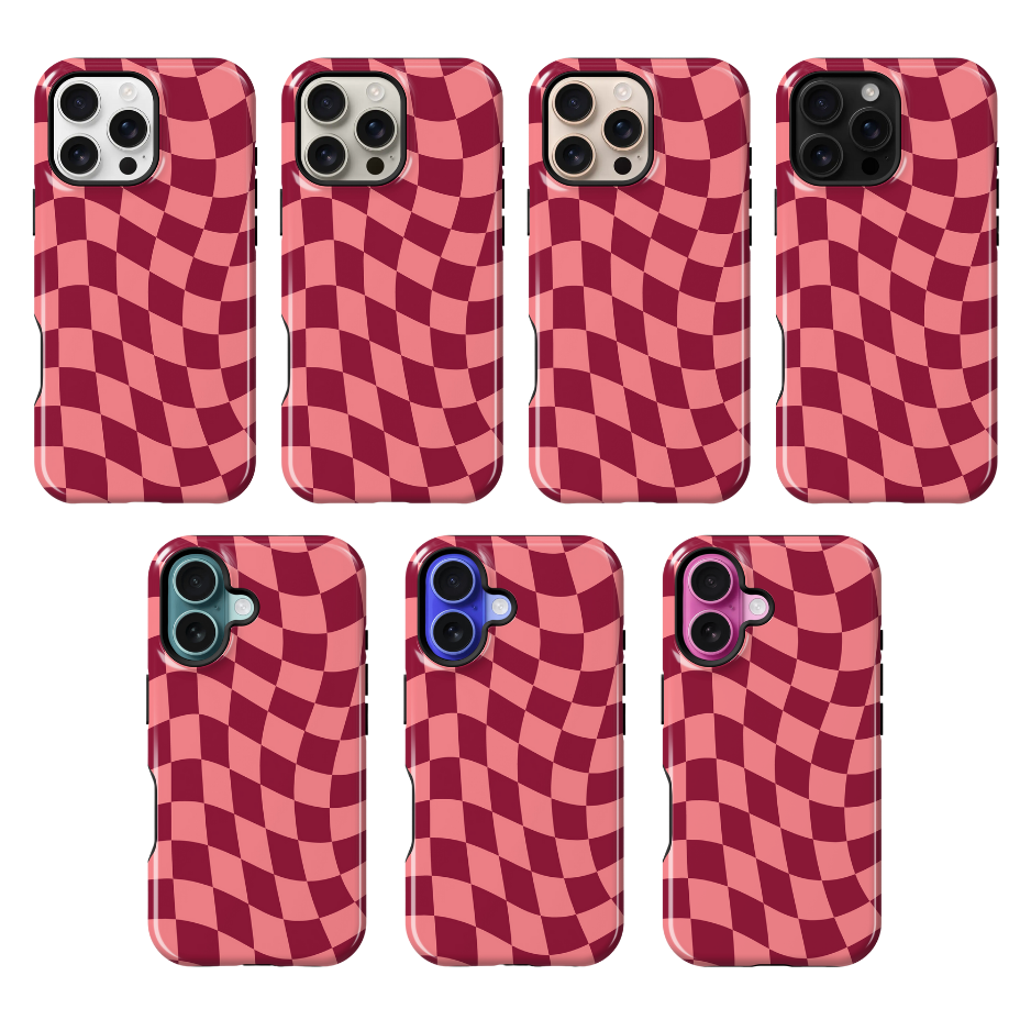 Love Wavy Checkers Phone Case