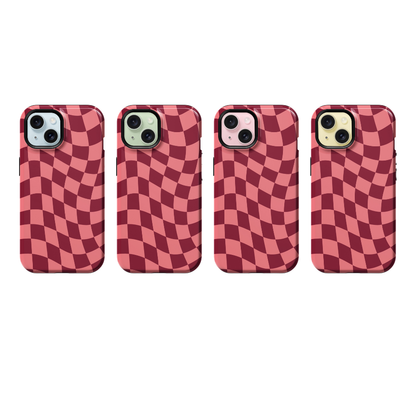 Love Wavy Checkers Phone Case