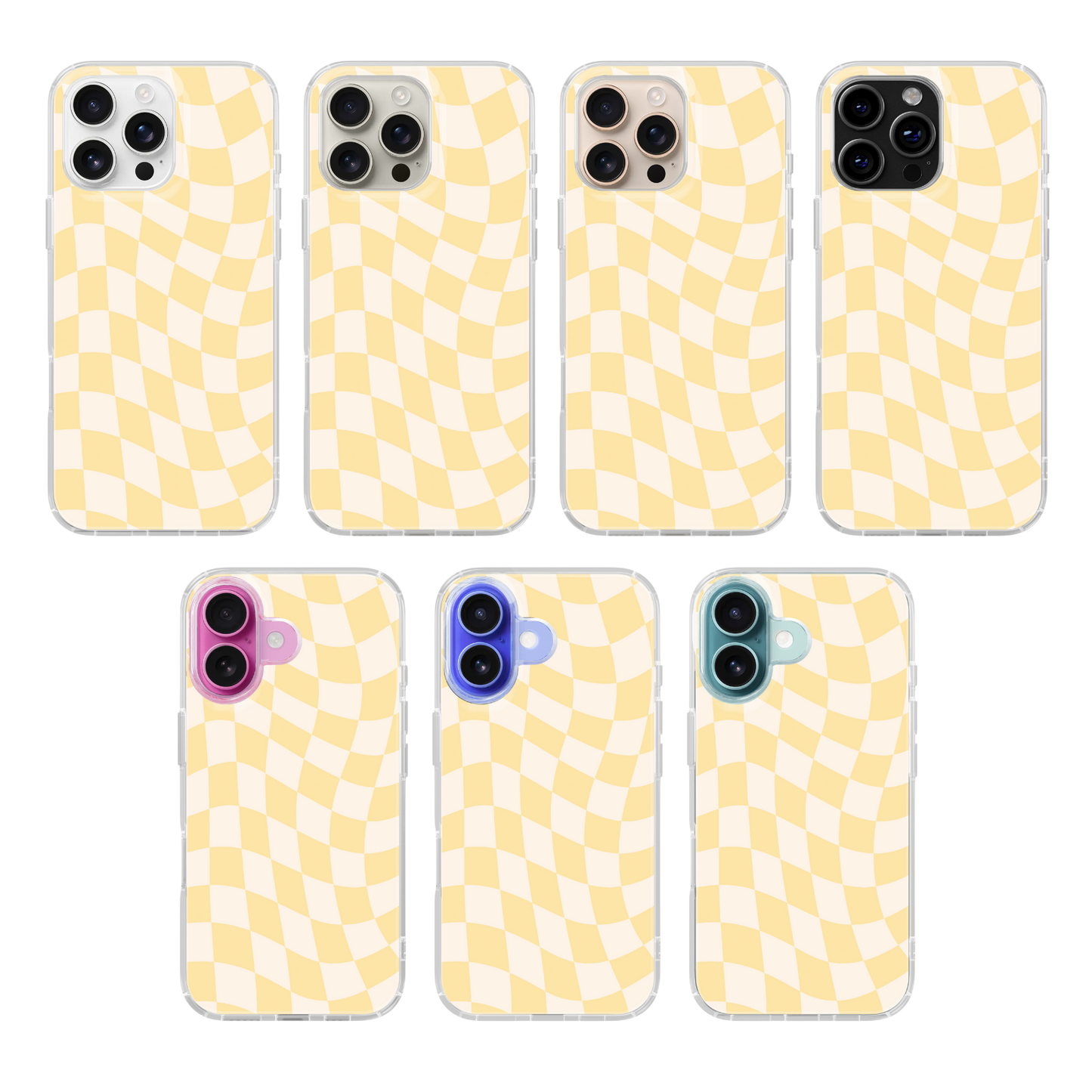 Banana Whispers Wavy Checkers II Clear Case Insert