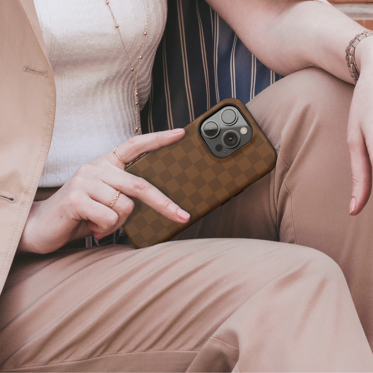 Cocoa Checkers iPhone Case