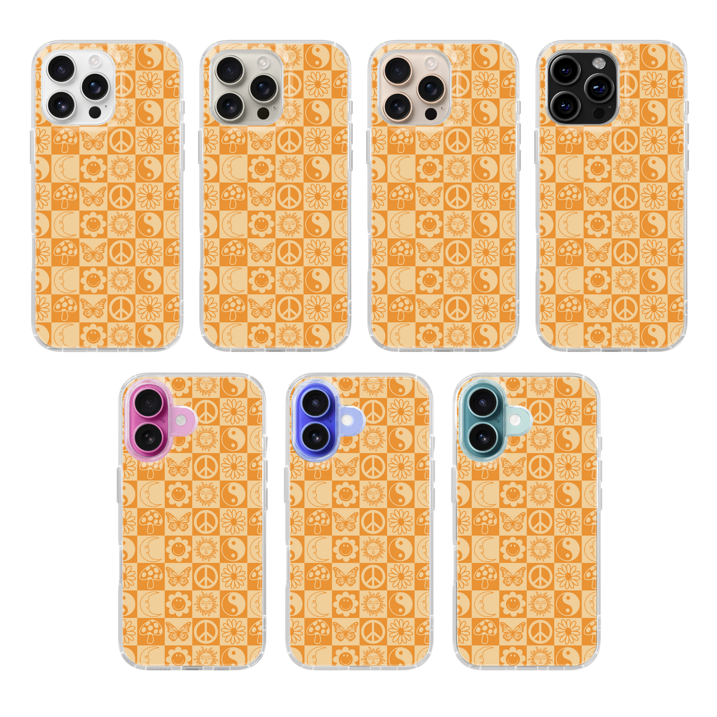 Orange Groovy Mosaic Clear Case Insert