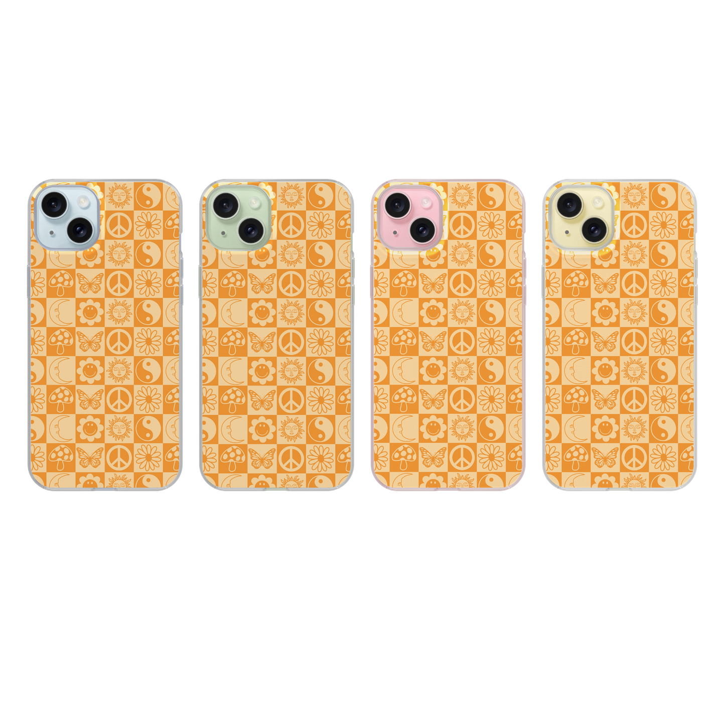 Orange Groovy Mosaic Clear Case Insert