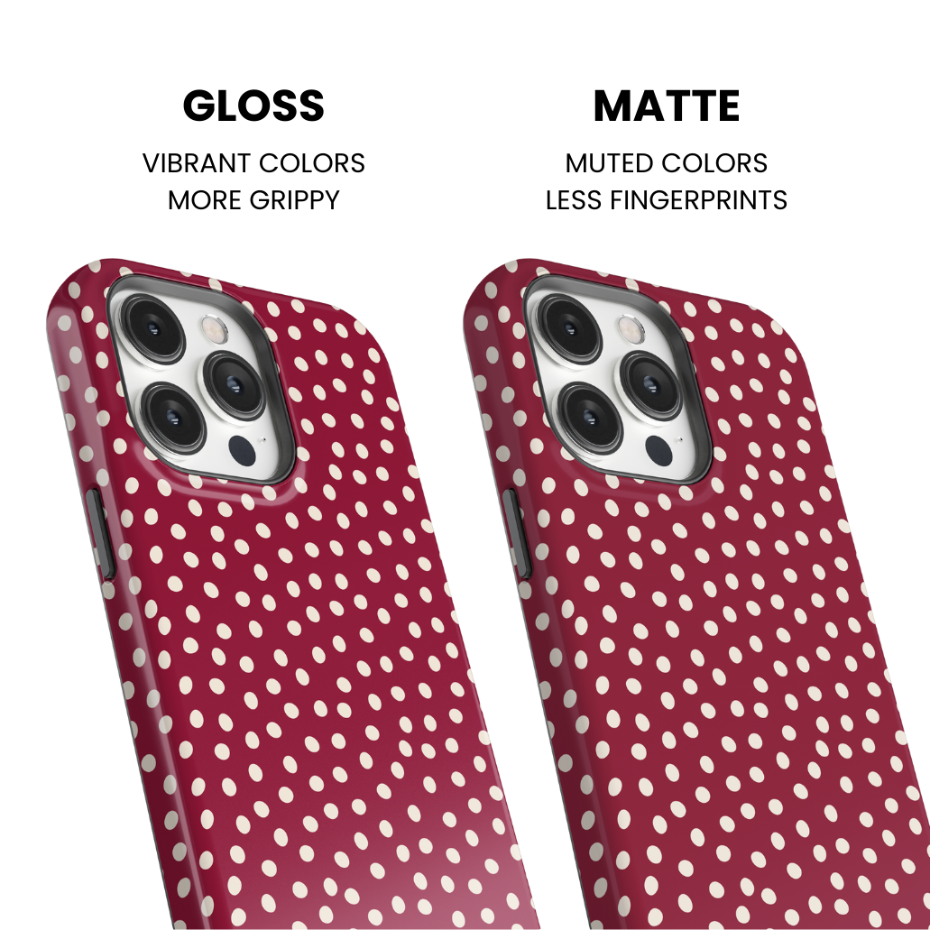 Black Cherry Dots Phone Case