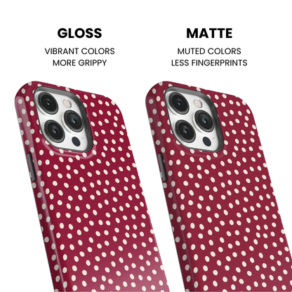 Black Cherry Dots Phone Case