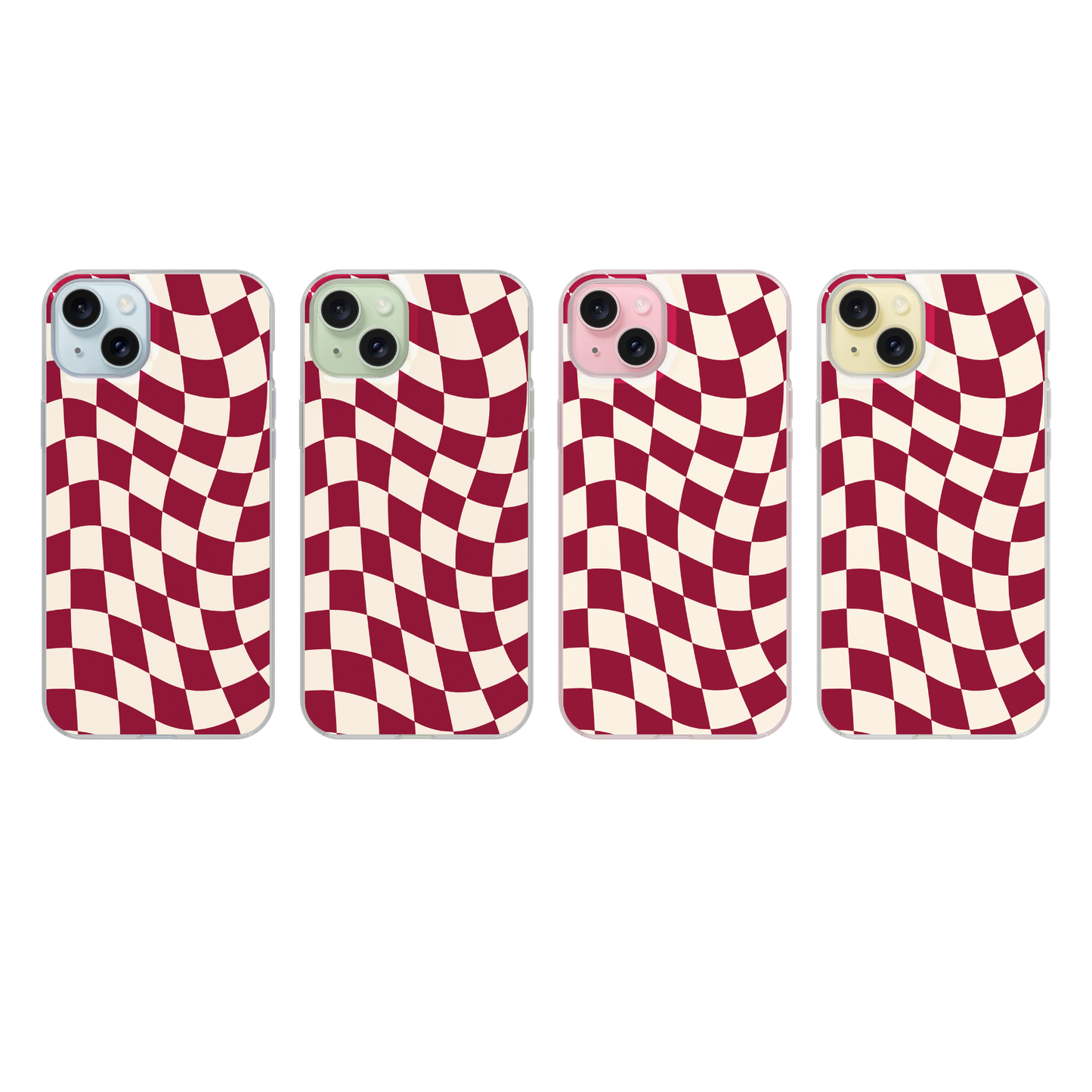 Black Cherry Wavy Checkers II Clear Case Insert