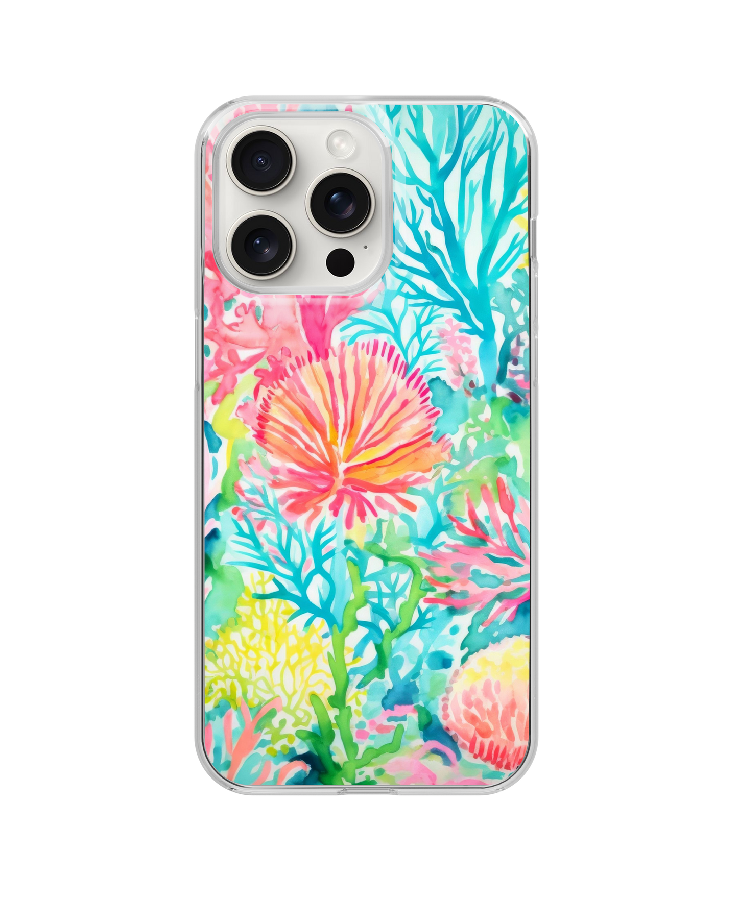 Watercolor Coral Clear Case Insert