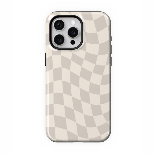 Vanilla Wavy Checkers II iPhone Case