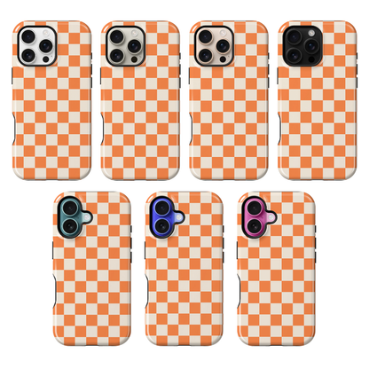 Tangerine Checkers II Phone Case