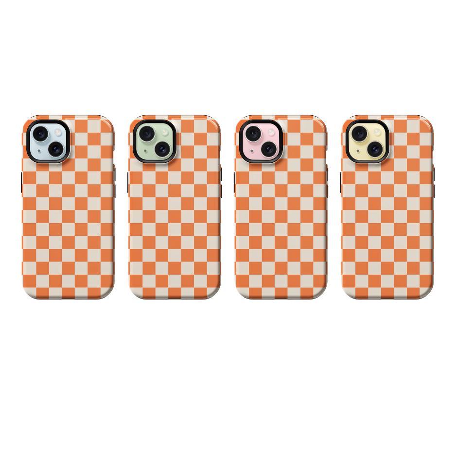 Tangerine Checkers II Phone Case