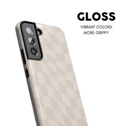 Vanilla Wavy Checkers Galaxy Case