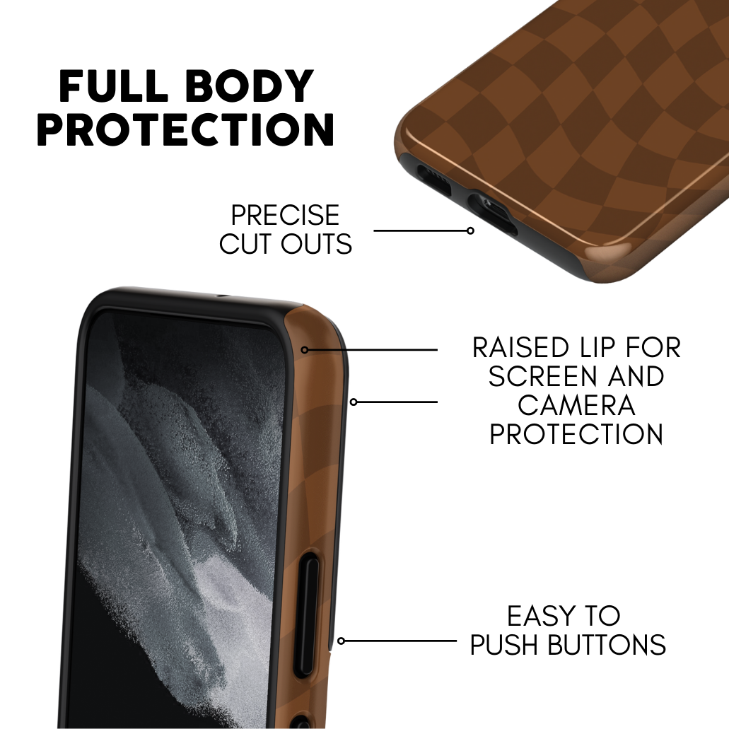 Cocoa Wavy Checkers Galaxy Case