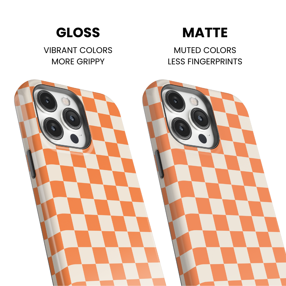 Tangerine Checkers II Phone Case