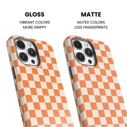 Tangerine Checkers II Phone Case