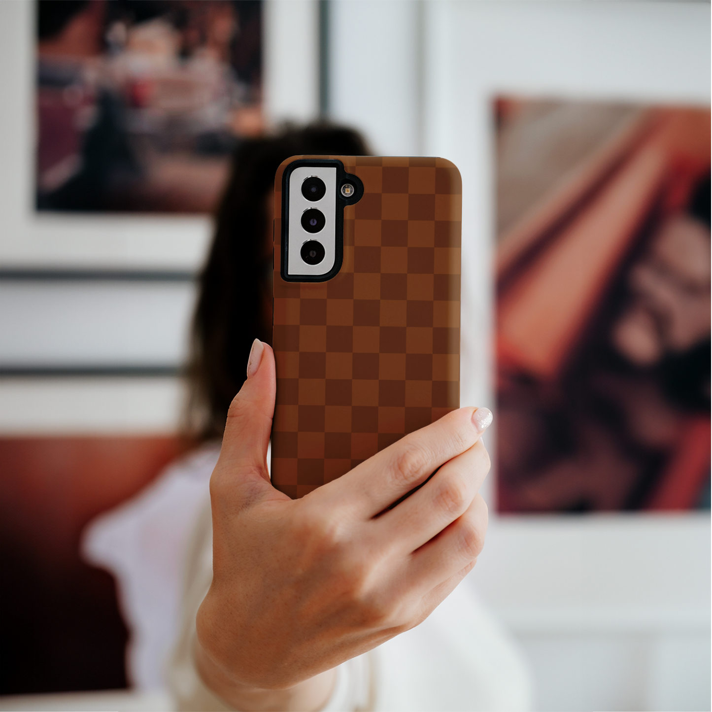 Cocoa Checkers Galaxy Case