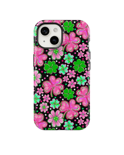 Black Four-Leaf Frenzy Phone Case