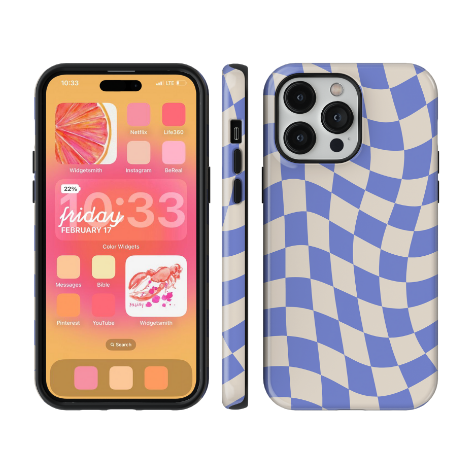 Bluebell Wavy Checkers II Phone Case