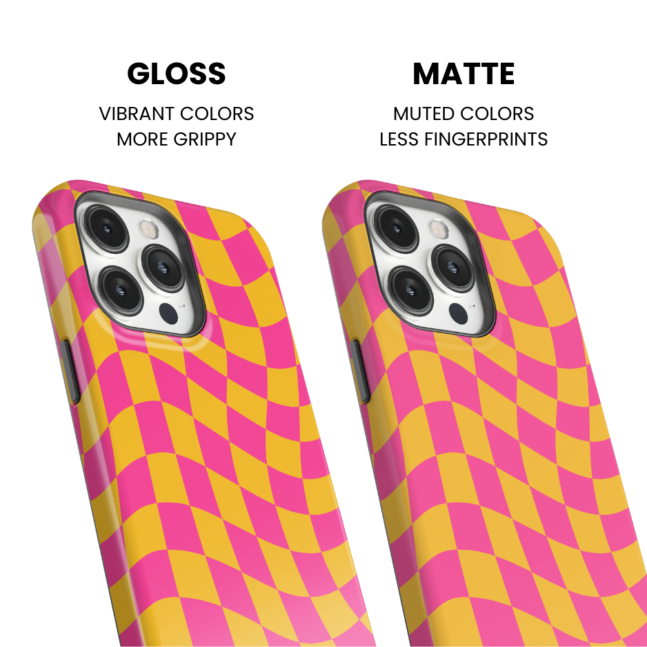 Pink Lemonade Wavy Checkers Phone Case