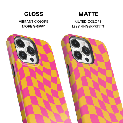 Pink Lemonade Wavy Checkers Phone Case