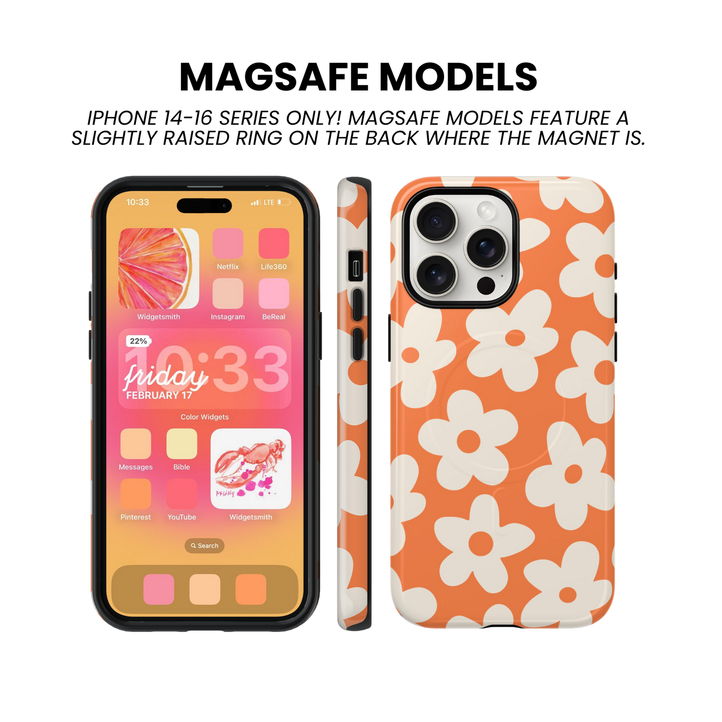 Tangerine Big Blooms Phone Case