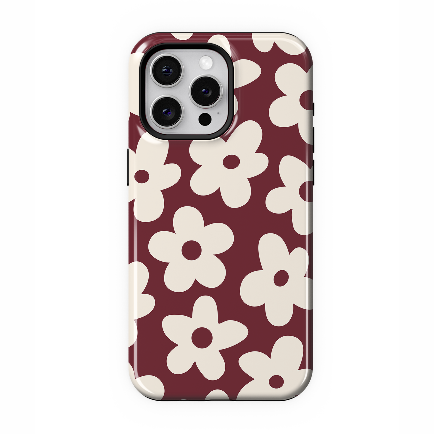 Black Cherry Big Blooms iPhone Case