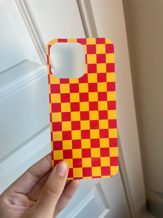 B QUALITY - 15 Pro Max Red and Yellow Checkers with Diamond Dust