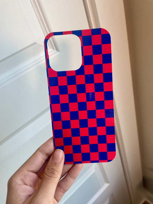 B QUALITY - 14 Pro Max Red and Royal Blue Checkers