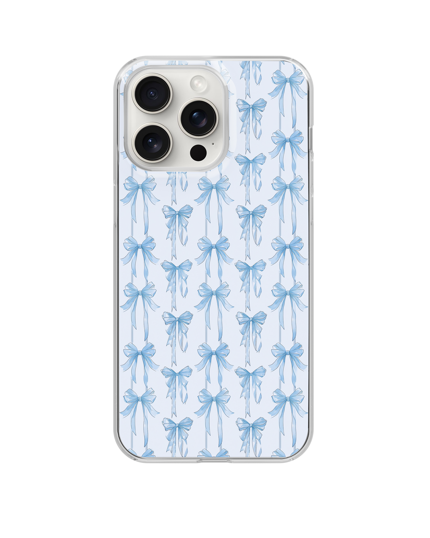 Blue Blushing Bows Clear Case Insert