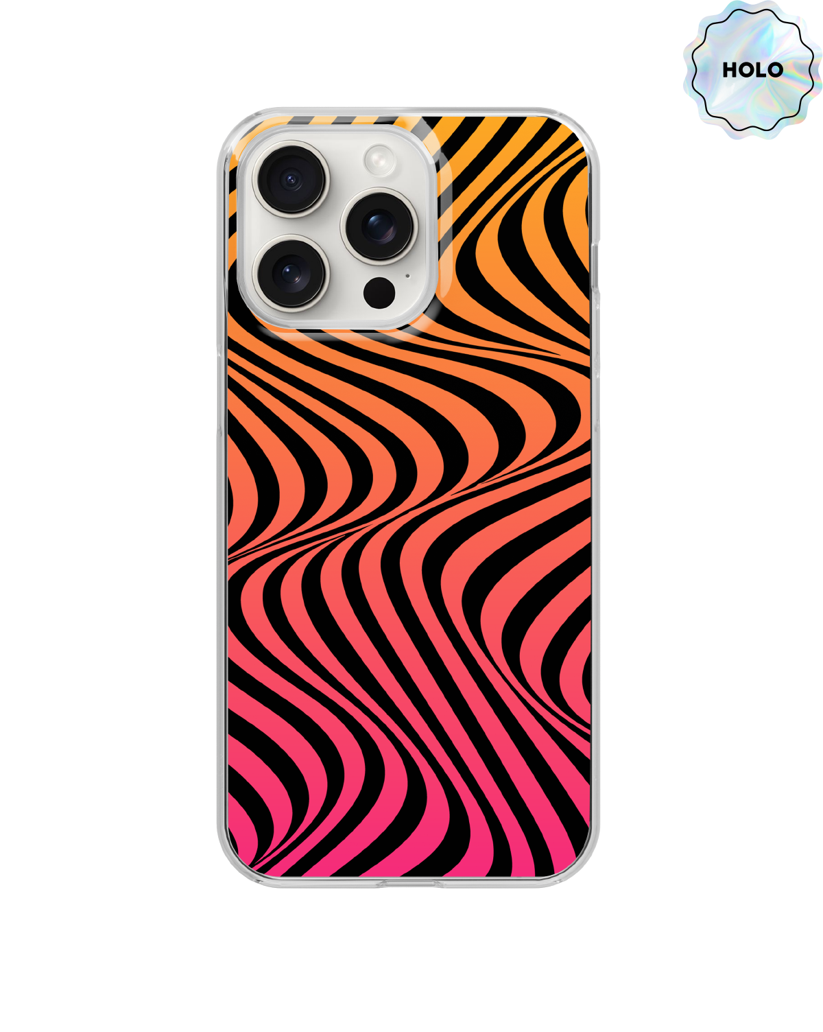 Sunset Soiree Swirls Holographic Clear Case Insert