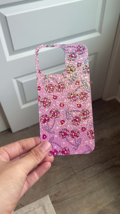 Pink & Purple Disco Cherries Clear Case Insert